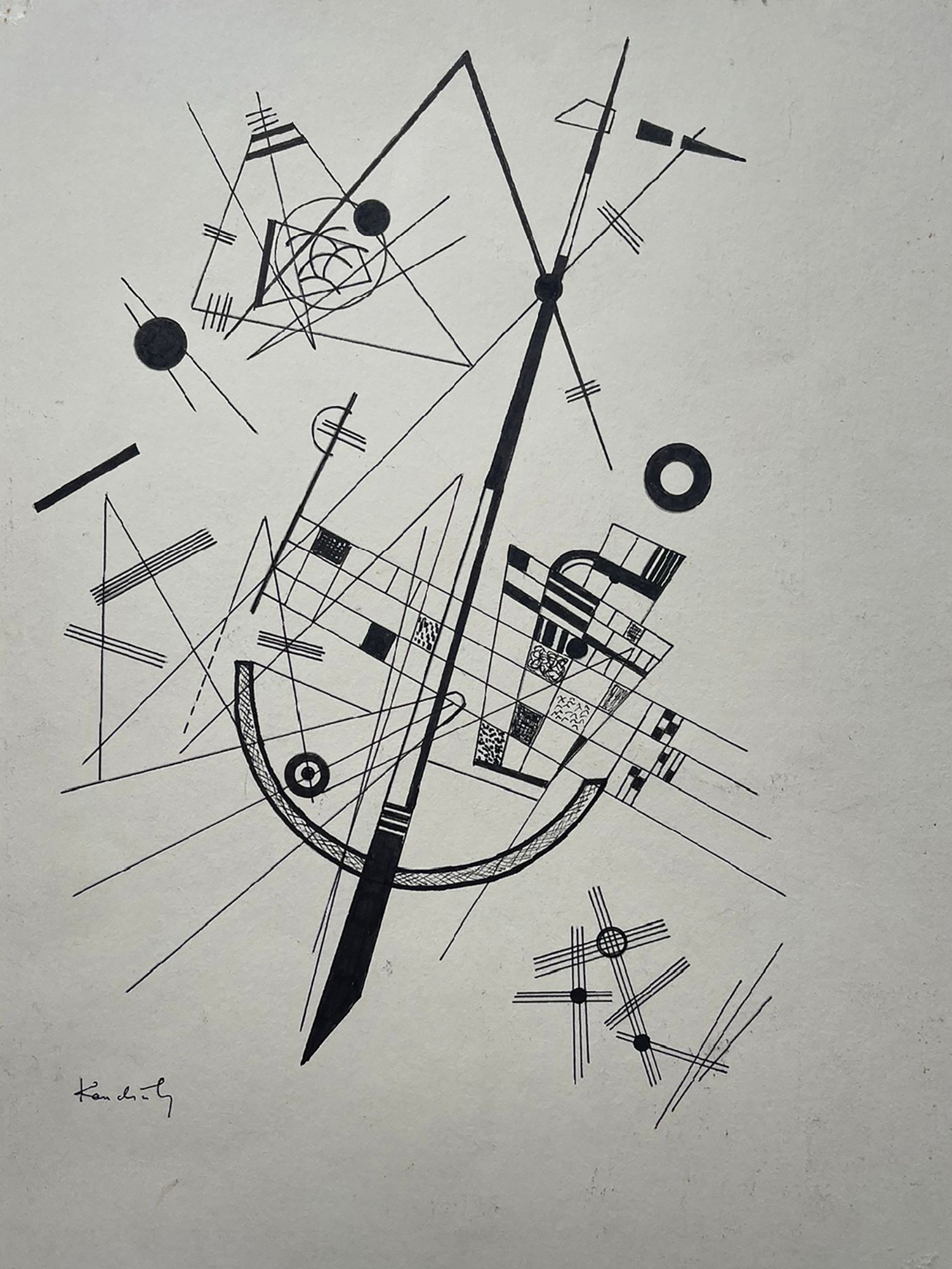 WASSILY KANDINSKY RUSSIAN INK ON PAPER PAINTING PIC-1